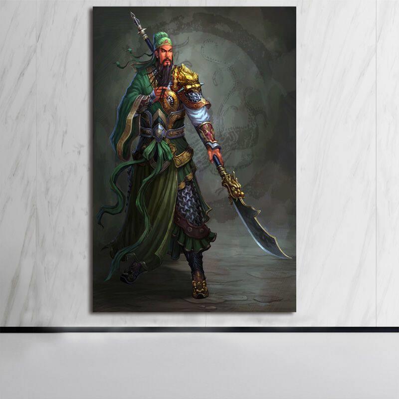 武财神关羽关公画像挂画镇宅玄关过道招财供奉装饰画自粘壁画年画