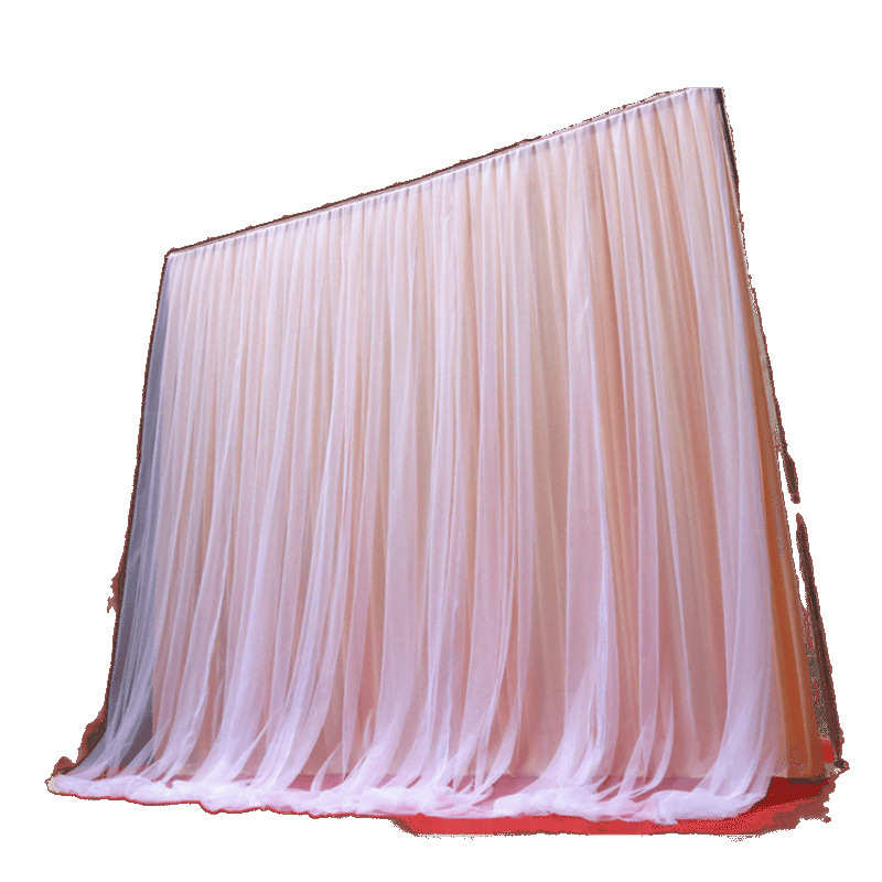 新款婚庆舞台网纱背景纱幔布帷幔装饰生日场景网红窗帘直播背景布