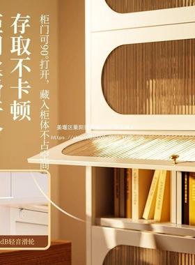 制防尘书柜儿童带物门置物柜翻盖75116皮储铁柜钢家用