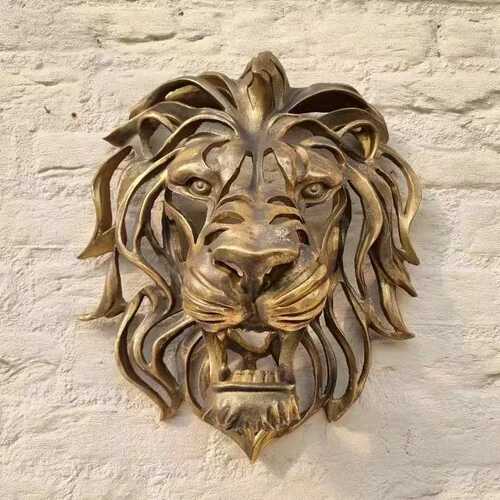独立站Lion Head Wall Mounted Art  狮子头壁挂艺术雕塑墙面装饰