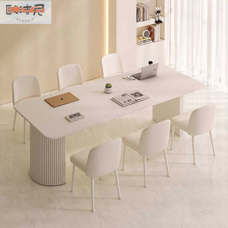 岩板会议桌长桌轻奢办公长条桌2m洽谈接待长方形桌椅组合奶油风,商业/办公家具,办公电脑桌,淘宝优惠券,粉丝福利购,淘宝优惠卷