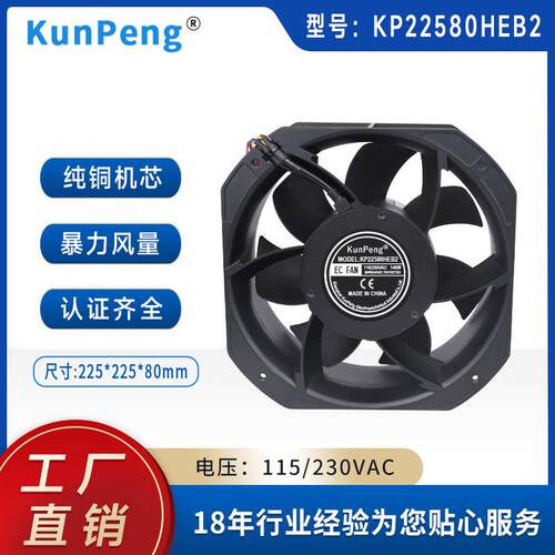 EC22580暴力风扇 22cm 光伏设备储能集装箱散热风扇 220V轴流风机
