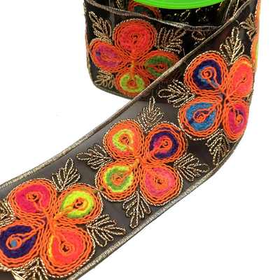 厂家直销彩色车骨花边 水溶花边 婚纱配件舞台欧根纱网布刺绣花边