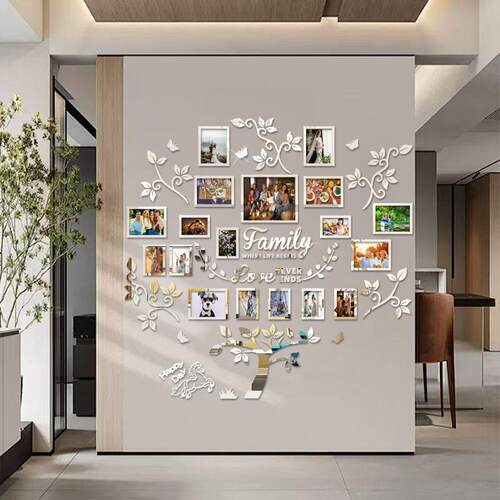 新款跨境墙贴小马相框树房间墙面家居装饰亚克力家用饰品客厅394A