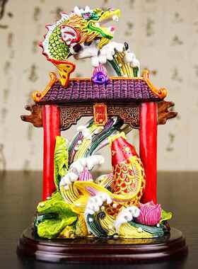 鲤鱼跃龙门摆件年年有鱼鲤鱼跳龙门乔迁开业学生礼品摆件