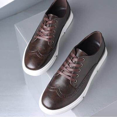 Plus size men leisure leather shoes sneakers大码男板鞋 46 48