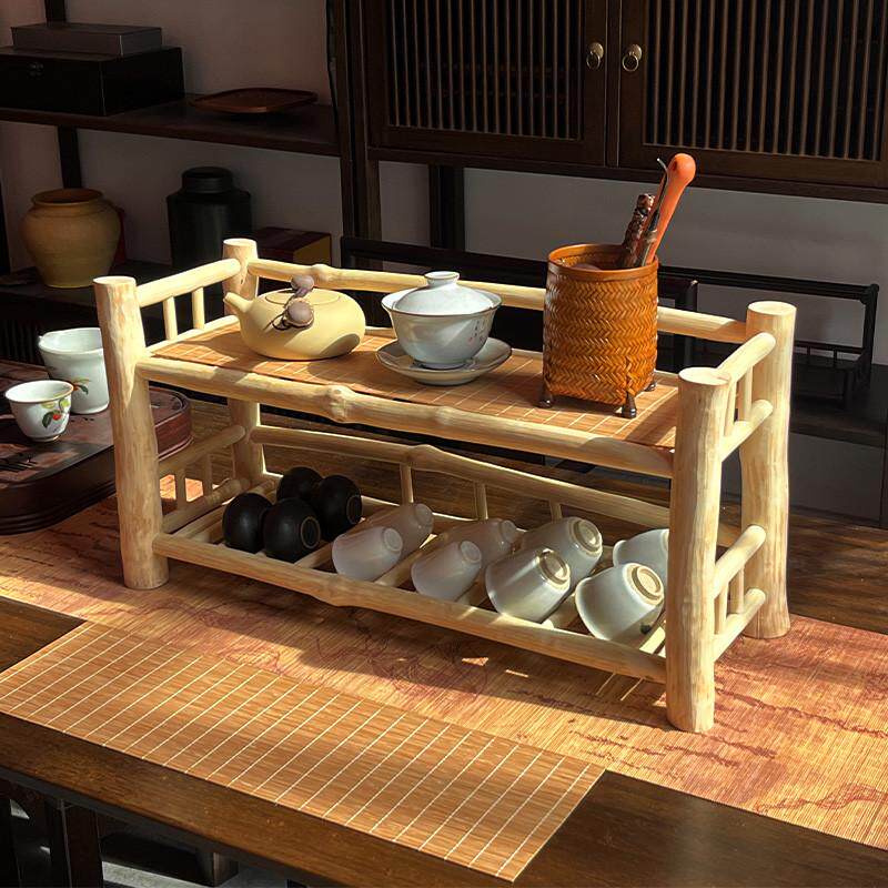 实木茶杯架子茶具茶器收纳架桌面博古架功夫茶杯架茶台茶叶收纳架