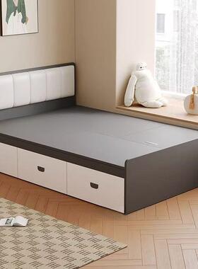 腾实木榻榻米床小户型高箱储物环保万卧人室双床CDP现代简约纳单