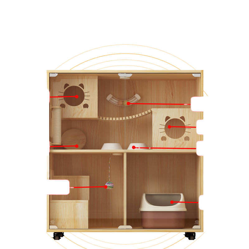 猫笼实木别墅日式豪华家用室内巨舍大型木制自由大号猫窝厂家批发