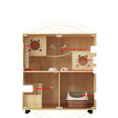 猫笼实木别墅日式 豪华家用室内巨舍大型木制自由大号猫窝厂家批发