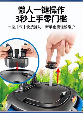 安800c彩鱼缸过滤桶安彩800C外置全自动款循统过滤环系静音大流量