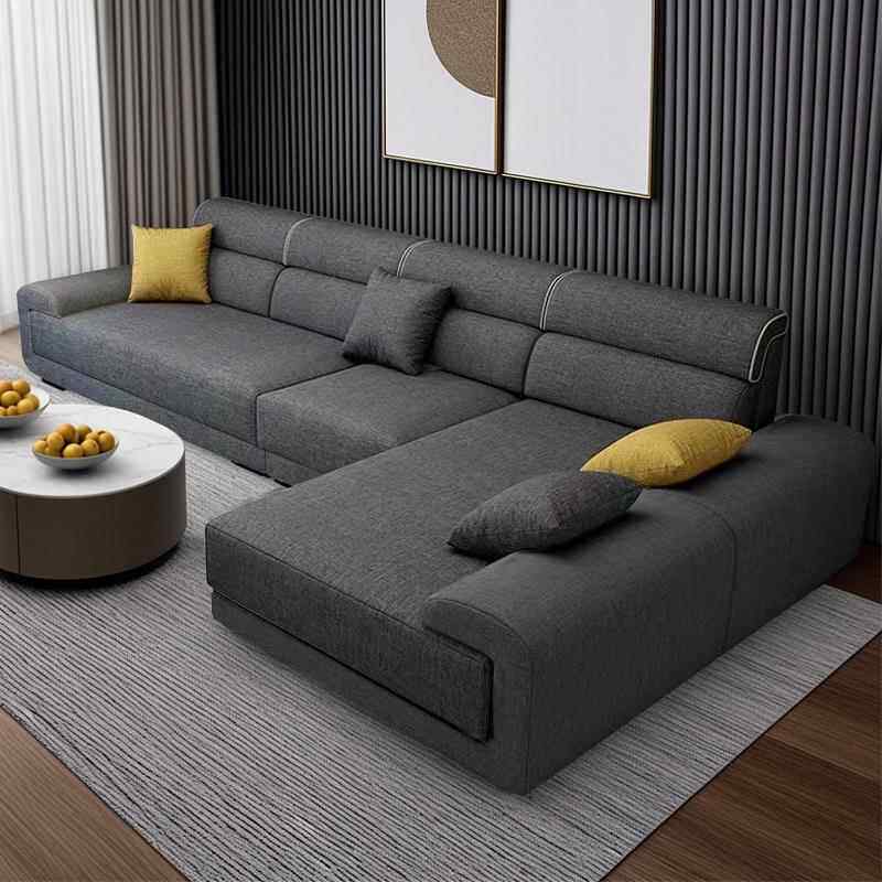 免洗科技布沙发客厅简约现代小户型新款家用L型乳胶布艺沙发组合