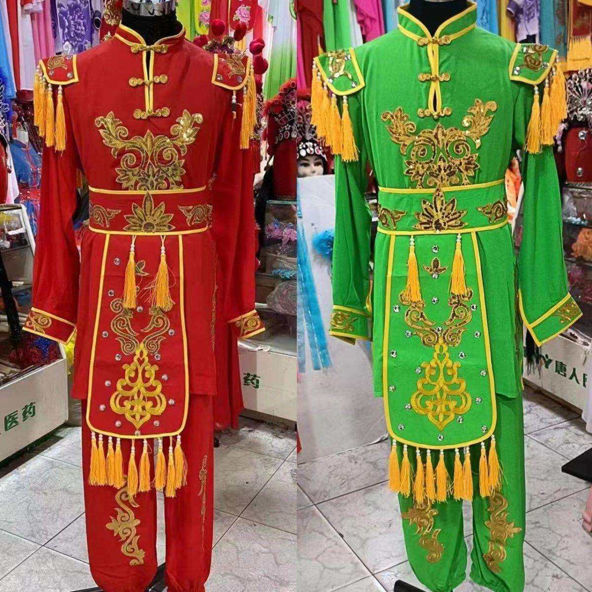 新款男装三件套表演服 打鼓服装 男士秧歌服 鼓乐队服装