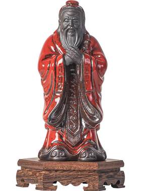 中式陶瓷工艺品历史人物孔子孔圣人摆件万世师表书房博古架装饰品