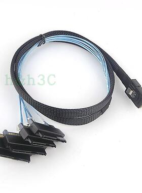全新一拖四Mini SAS线SFF8087转8482 4SAS硬盘数据线29P SATA电源