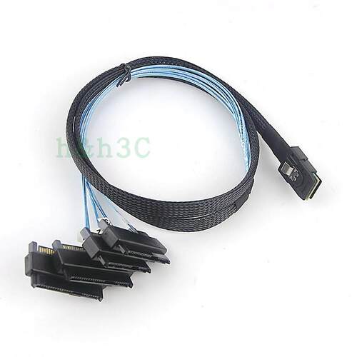 全新一拖四Mini SAS线SFF8087转8482 4SAS硬盘数据线29P SATA电源