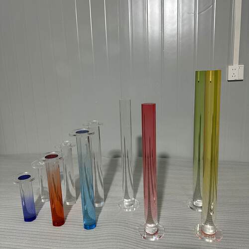透明亚克力彩色圆柱桌腿茶几沙发脚书桌支撑架圆形渐变色桌脚