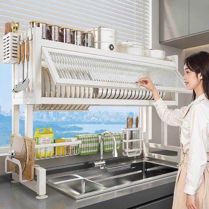 厨房加厚水槽置物架家用洗碗槽水池防尘柜碗碟收纳层架多功能沥水