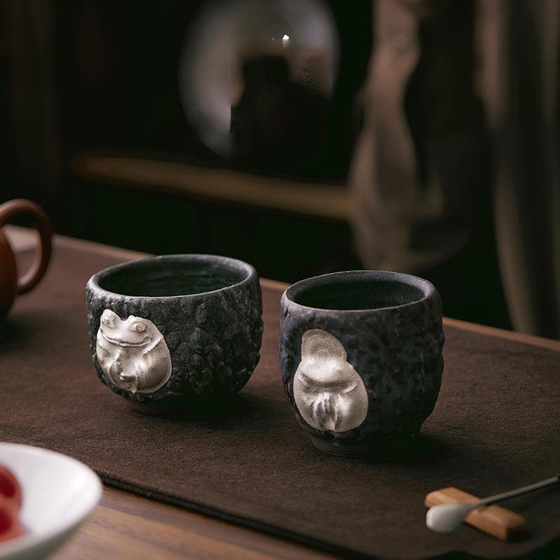 敦煌情侣杯主人高端杯复古个人专用单杯粗陶茶杯茶盏茶器