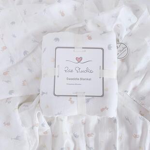 Rae Studio 自制 冰淇淋色系高密竹棉纱布巾 婴儿包巾盖毯襁褓巾