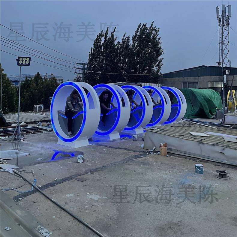 脚踏发光自行车无动力单车喷泉发光单车户外动感骑行单车游乐设备