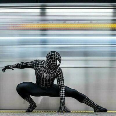 kids boys black venom spider-man cosplay costume spiderman