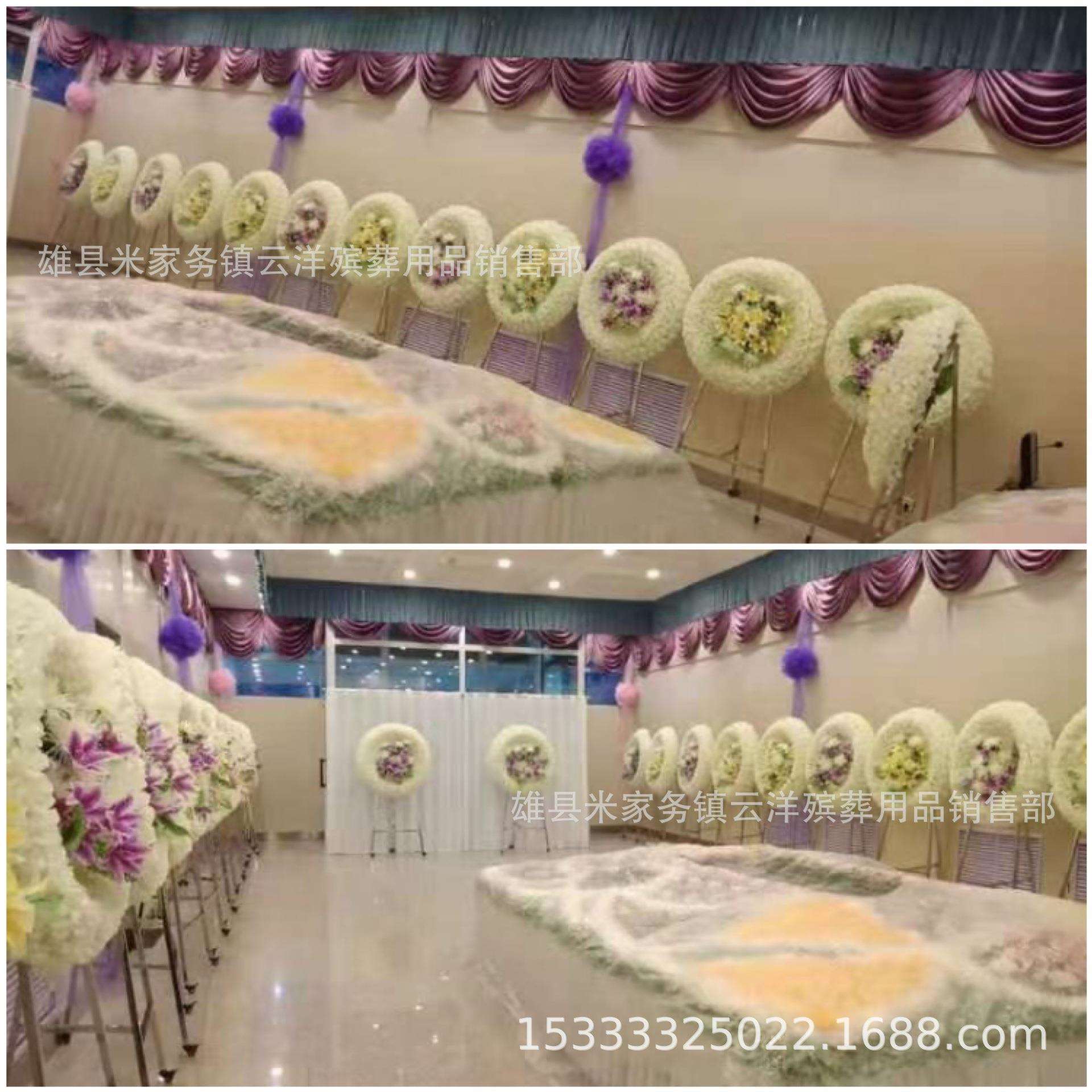 不锈钢花圈 殡仪馆花圈 告别厅布置 殡葬壁挂花圈 可反复使用