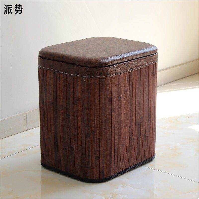 多功能收纳凳储物凳子实木带盖可坐人圆形收纳箱家用门口小换鞋凳