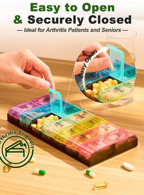 Large Pill Organizer Case Box 2 Times Medicine Dispenser
