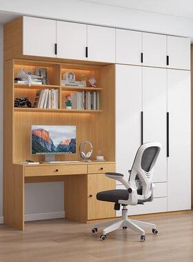 保实木简约现代层一体小户多格家用多YZM层衣型带橱衣柜环书桌梳