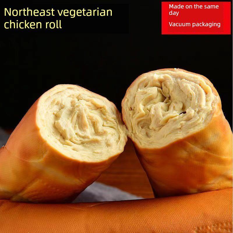 特东北色素鸡卷,五香豆腐卷,黑龙江千干烟豆腐卷,豆制品,开袋