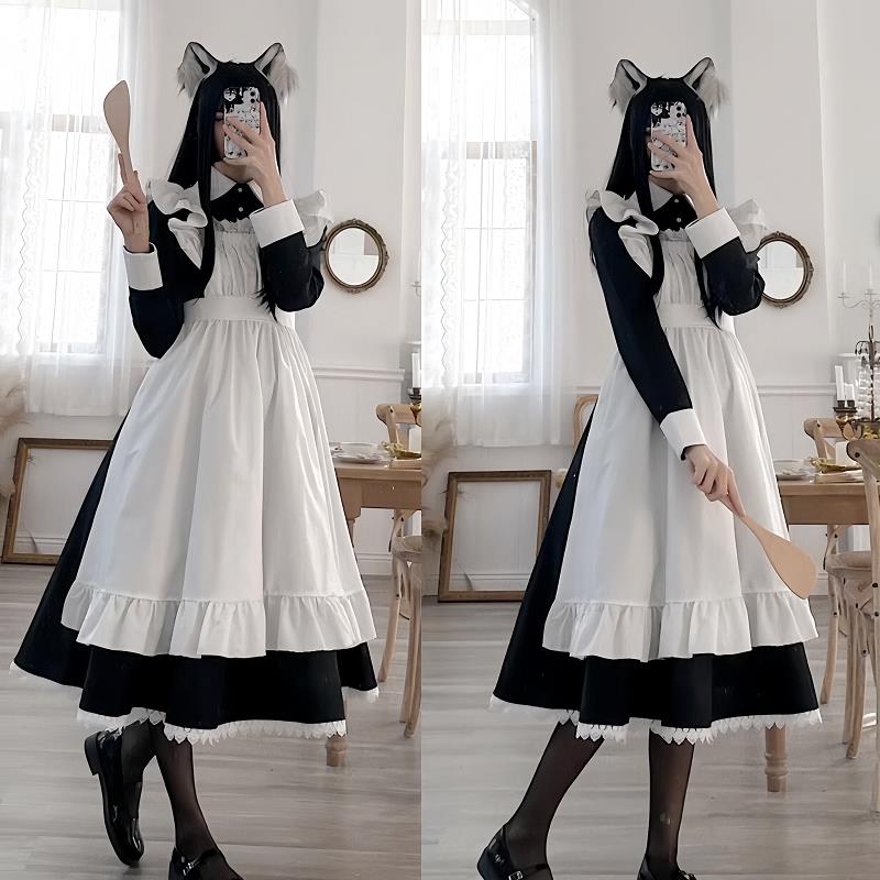 女仆装大尺码长版男穿女装大佬罗莉塔COS女佣服Cosplay女装欧版