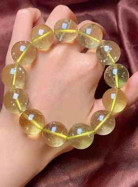 天然利比亚黄金陨石手链 大颗粒男女款单圈圆珠手串 尺寸18.6毫米