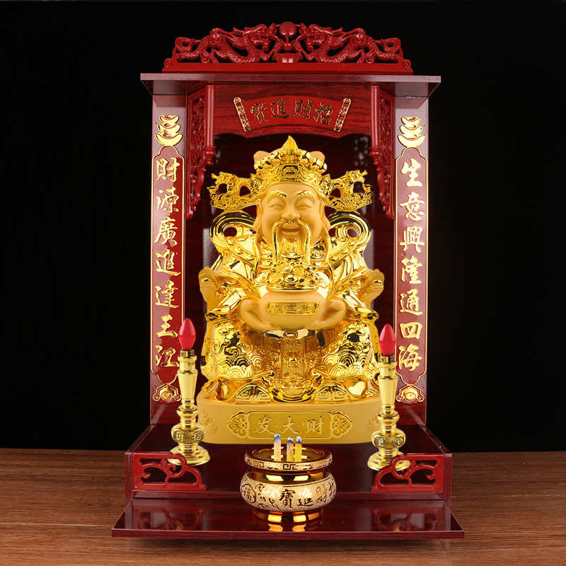 财神比干摆件财神像佛龛供奉店铺家用收银台办公室树脂文武财神爷