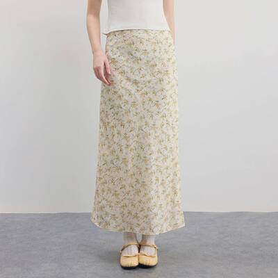 BZXO小众设计碎花半身裙女夏季2026年新款修身显瘦a字长裙度假裙