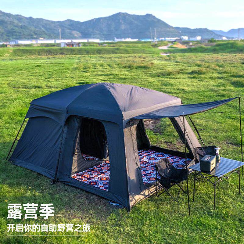 二室一厅防暴雨过夜帐篷户外大空间露营装备野营便携式折叠防晒