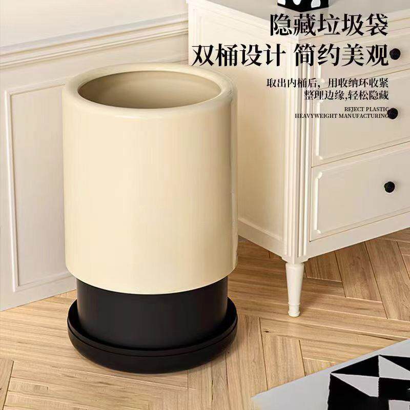 大容量用厨房高颜值垃圾桶创意轻奢卫生间厕所卧室客厅无盖纸篓笼