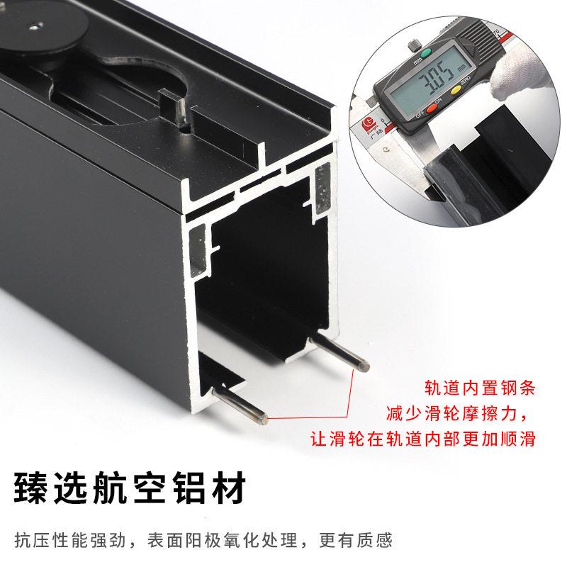 半自动按弹式口袋门轨道 木门吊轮隐藏式推拉门移门配件吊滑吊轨