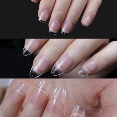 120pcs XXS Extra Short Almond Coffin Nail Tips Half Matte Pr