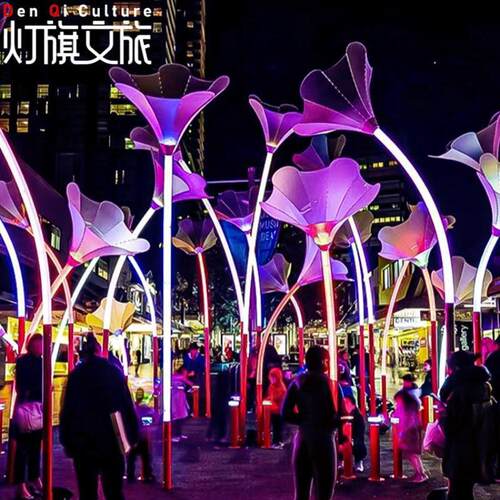 led喇叭花灯户外防水景观灯道路亮化灯光广场公园牵牛花灯草坪灯