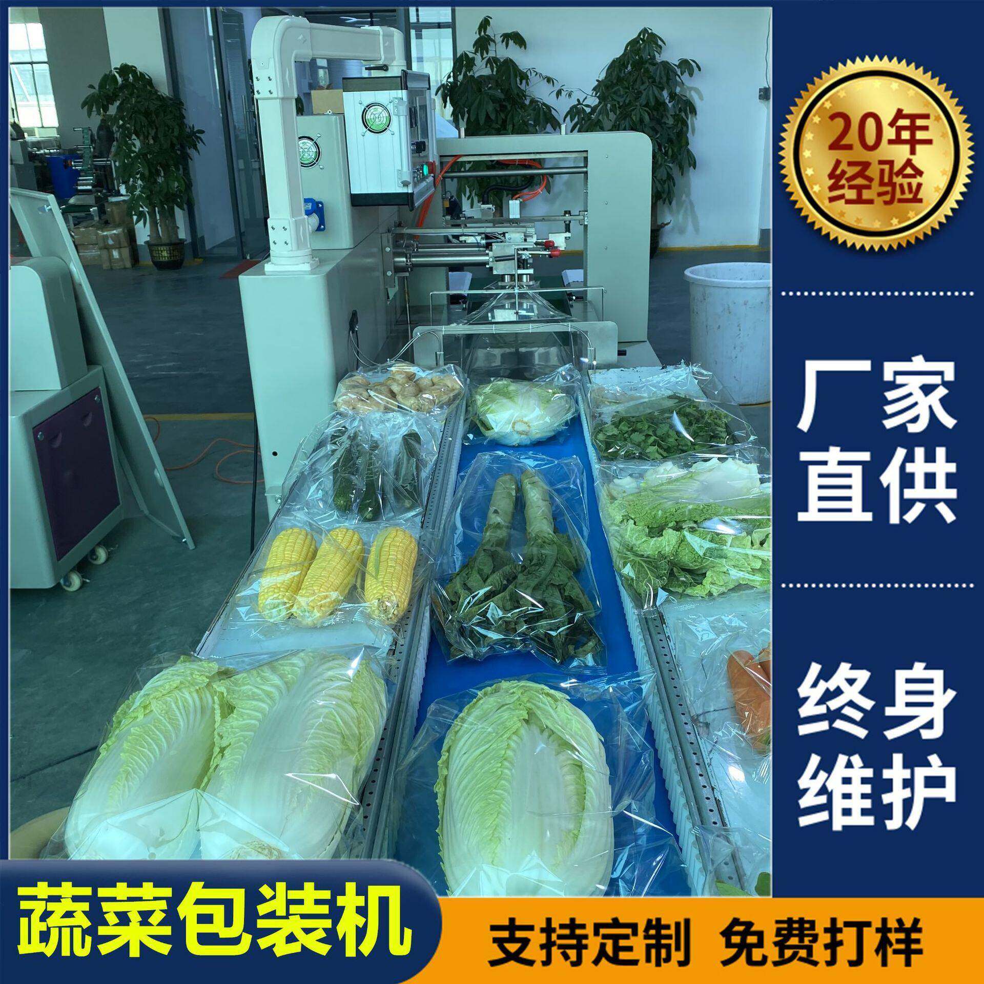 广东鹏远蔬菜包装机保鲜自动打包机新鲜瓜果青菜包装机械全自动