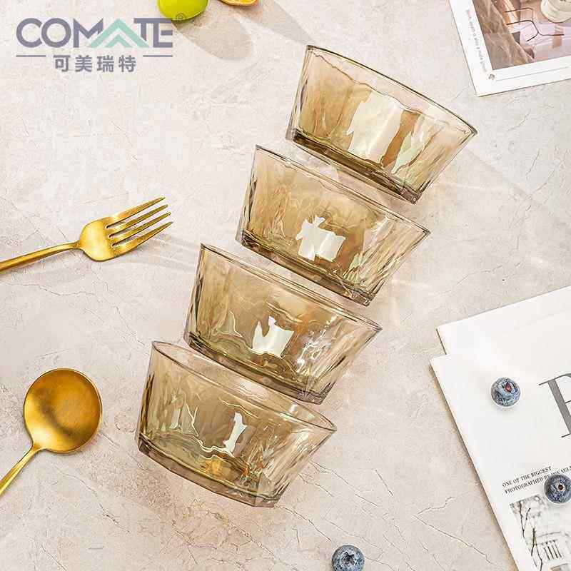 家用高颜值茶色玻璃碗盘沙拉碗泡面碗玻璃餐具套组轻奢SW,餐饮具,碗,淘宝优惠券,粉丝福利购,淘宝优惠卷