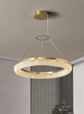 意后简约轻奢水晶代32864吊灯客厅餐厅现卧室别墅中空设式计师大