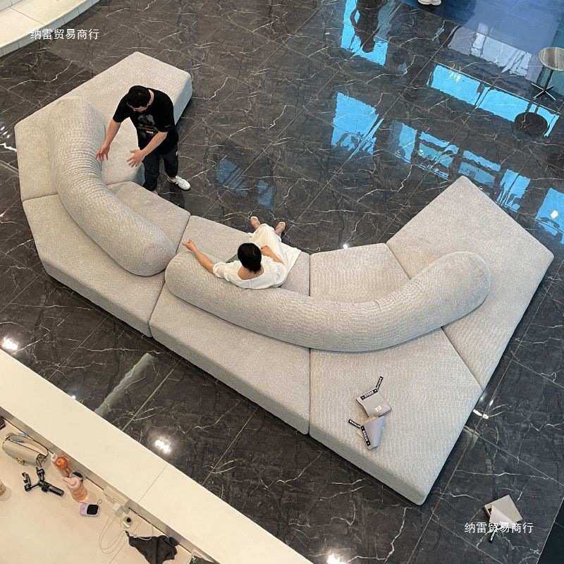 纳雷意式岩石布艺沙发极简网红模块大户型别墅双面坐组合源头,住宅家具,布艺沙发,淘宝优惠券,粉丝福利购,淘宝优惠卷