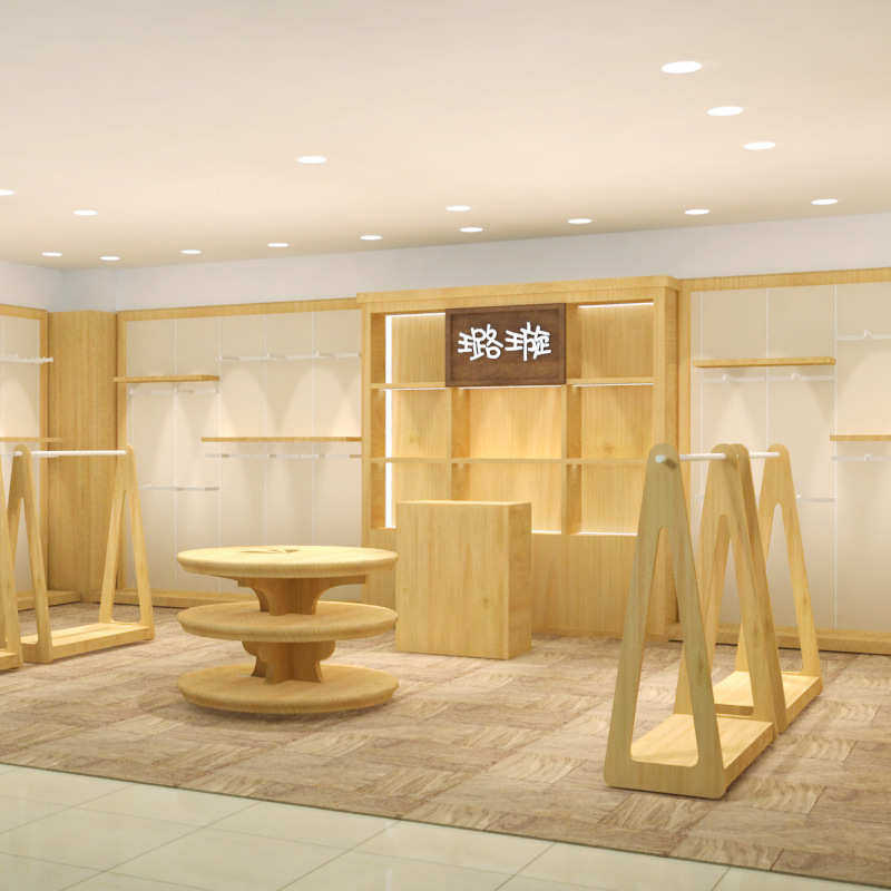 童装店实木烤漆陈列架 母婴用品展示柜 婴幼儿服装中岛陈列展示架