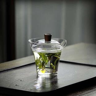 日式玻璃碗不高烫手绿192茶茶杯碗手抓泡茶家用防烫单个端功夫茶