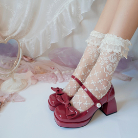 原创lolita鞋微醺序曲防水台中高跟优雅气质蝴蝶结洛丽塔女单鞋