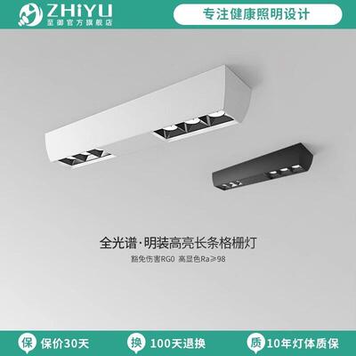 至御智能LED明装射灯长方形家用客厅斗胆灯卧室长条格栅灯XC001