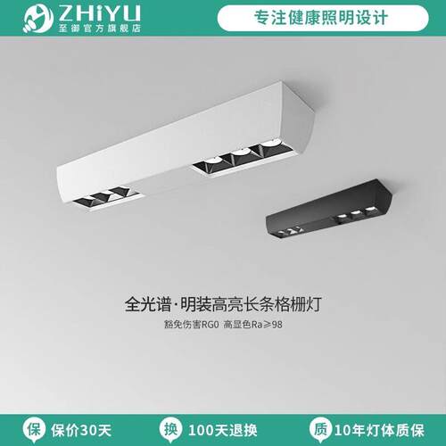 至御智能LED明装射灯长方形家用客厅斗胆灯卧室长条格栅灯XC001