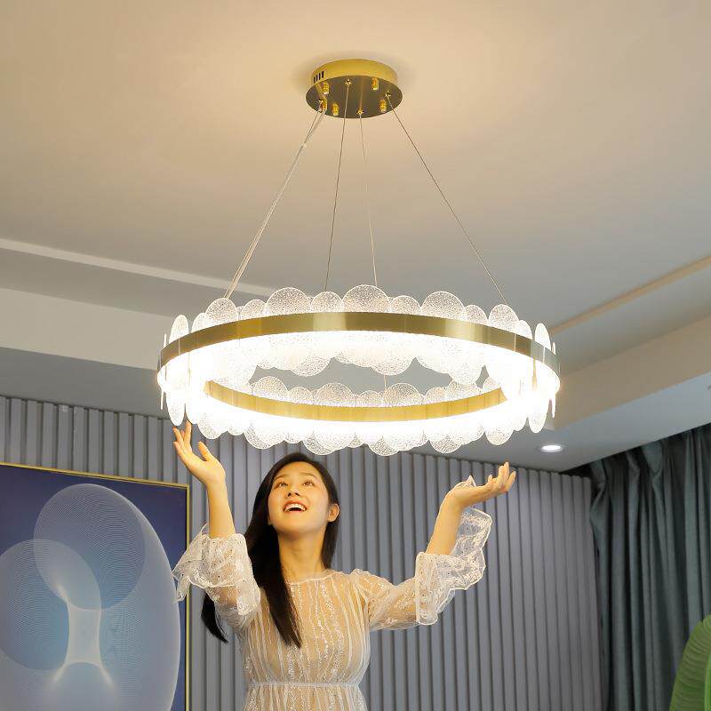 轻奢客厅吊灯现代简约卧室2021新款水晶餐厅创意玻璃灯具厂家货源